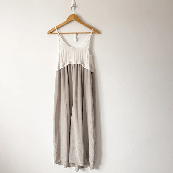 Aritzia Wilfred Bisous Silk Maxi Tank Dress White Cream - Picture 5 of 8